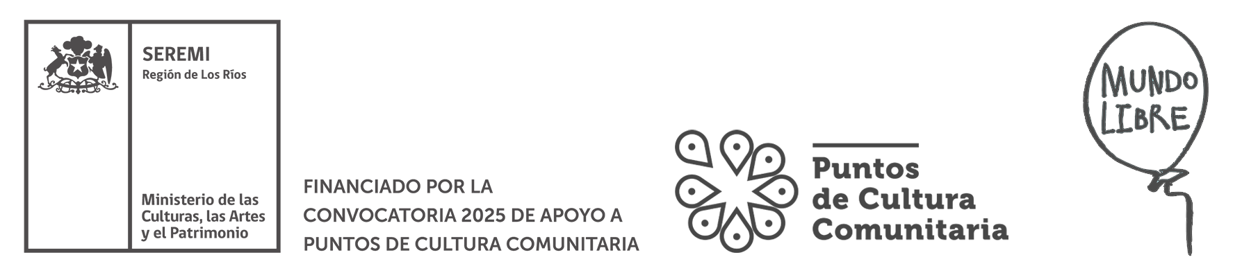 Financiado por la convocatoria 2025 de apoyo a Puntos de Cultura Comunitaria — SEREMI Región de Los Ríos, Ministerio de las Culturas, las Artes y el Patrimonio, Puntos de Cultura Comunitaria y Mundo Libre